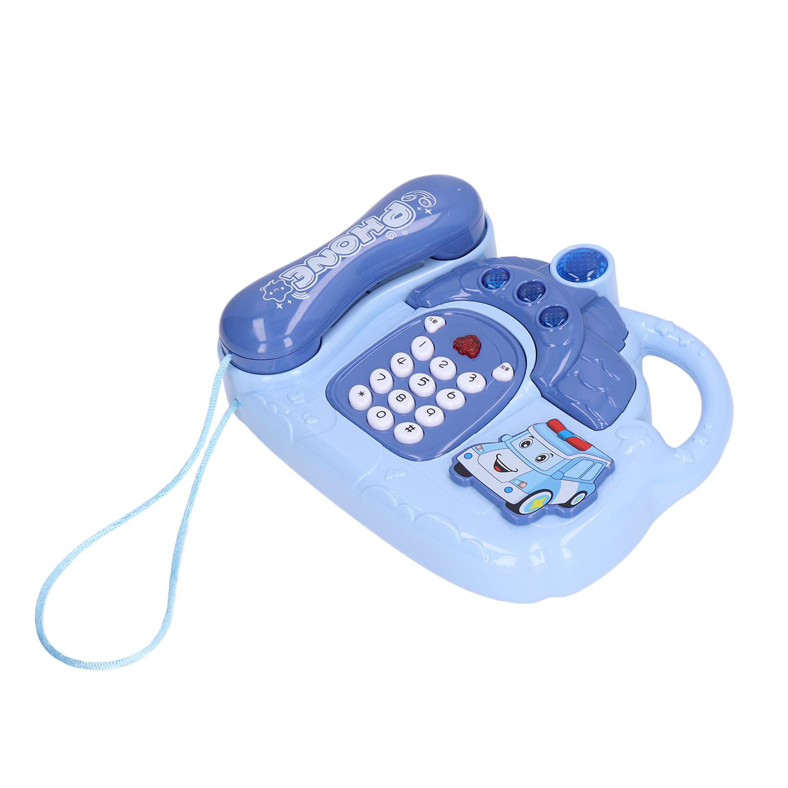FUWE Kids Landline Phone Toy - Blue Pretend Play Telephone for Toddlers, Interactive Learning Toy to Improve Speaking Skills | Ideal Gift for Boys & Girls | Perfect for Home Play, Classroom, and Speech Therapy