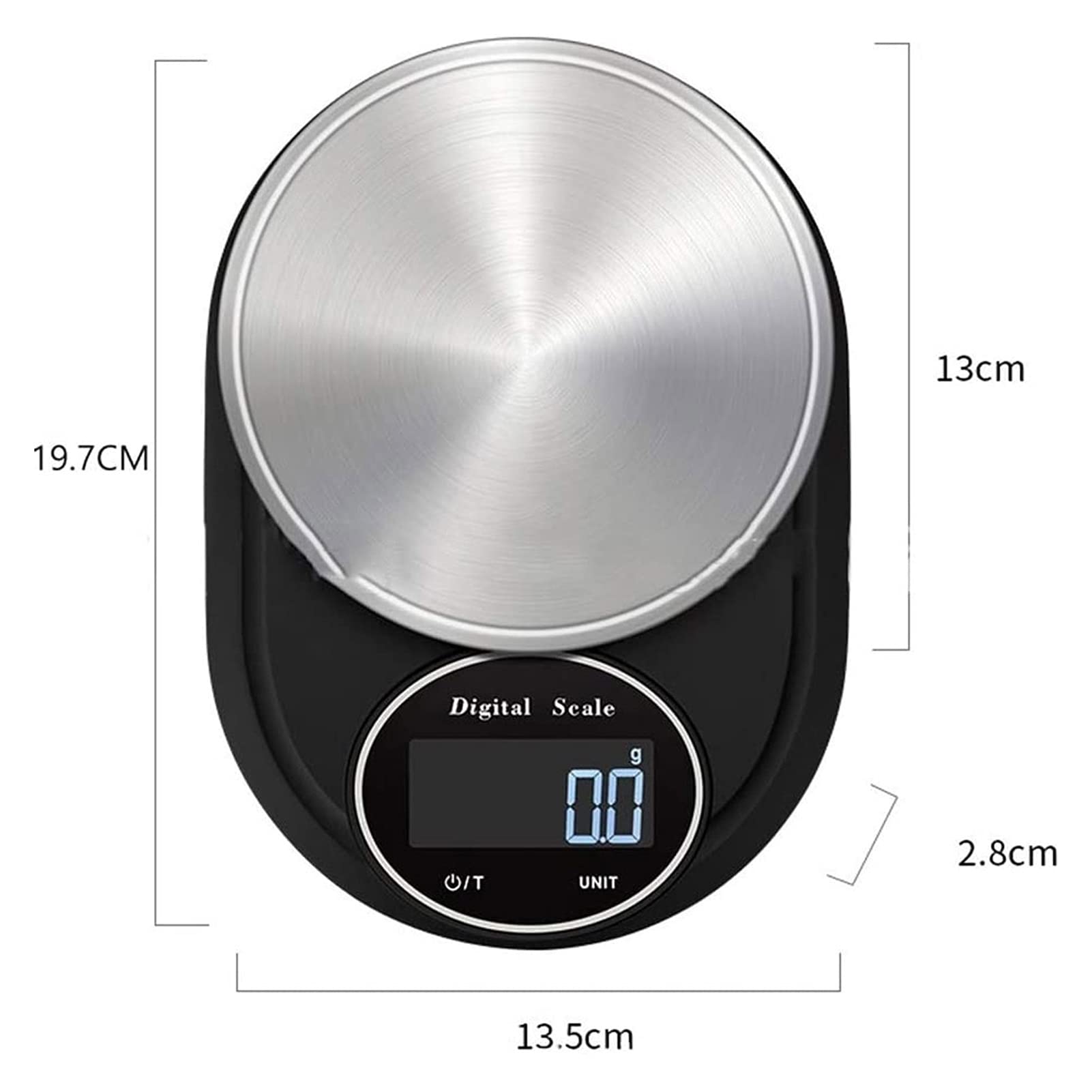 Premium Digital Kitchen Scale for Baking & Cooking - 11lb/5kg Capacity, 1g/0.05oz Precision, Stainless Steel & Tempered Glass - Perfect for Meal Prep, Coffee Brewing, and Portion Control
