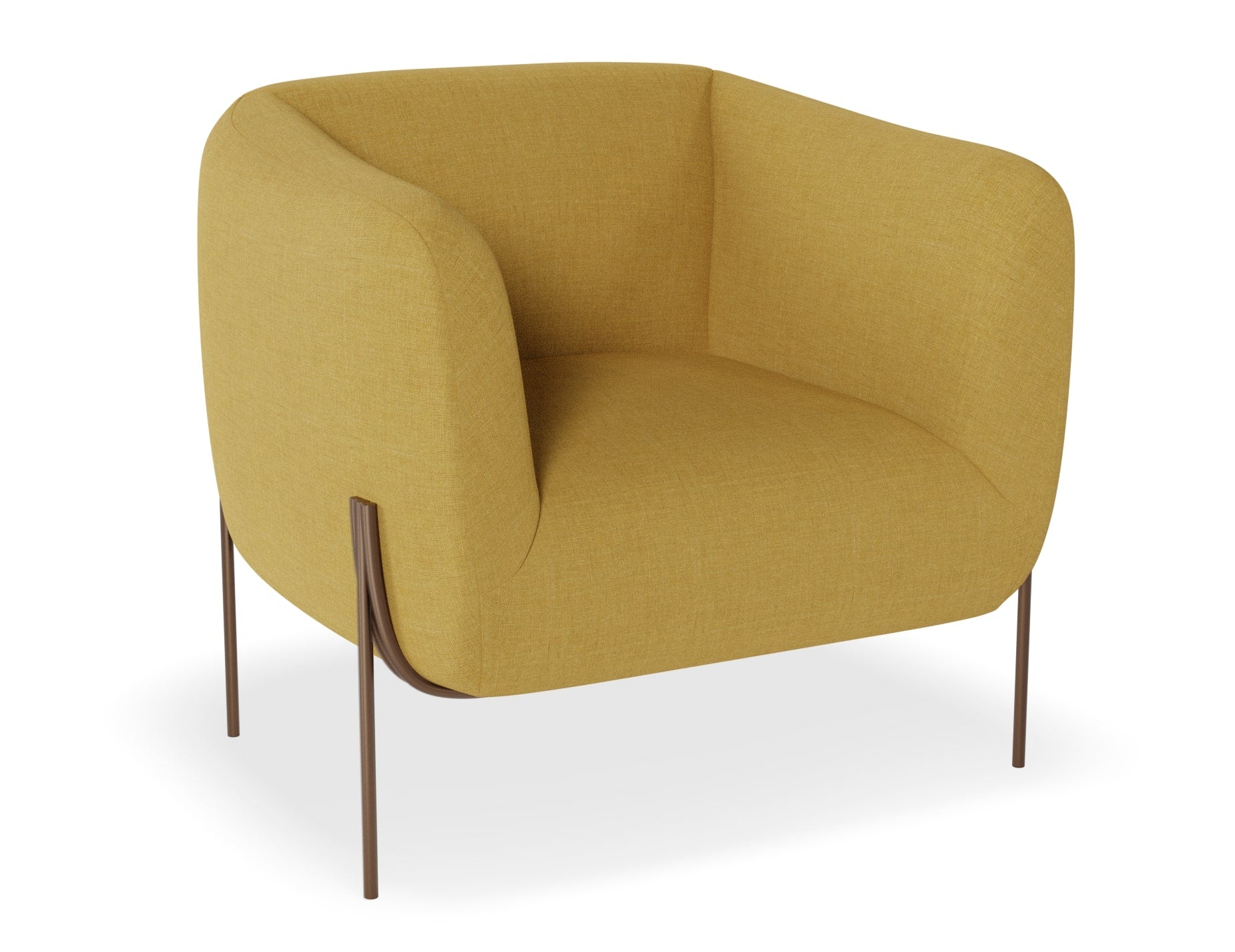 Belle Lounge Chair in Tuscan Yellow - Modern Accent Chair for Living Room, Bedroom, or Office - Perfect for Relaxing, Reading, and Decorating