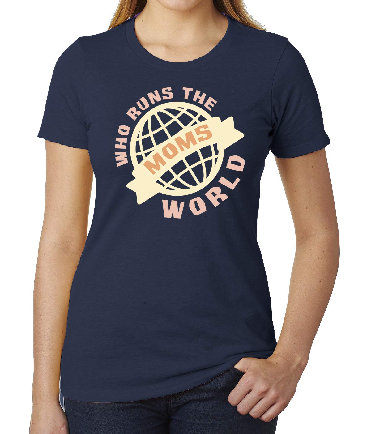 Funny Graphic T-Shirts for Moms - 'Moms Run The World' Cute Slogan Tee - Perfect for Mother's Day, Family Outings & Women's Empowerment Events