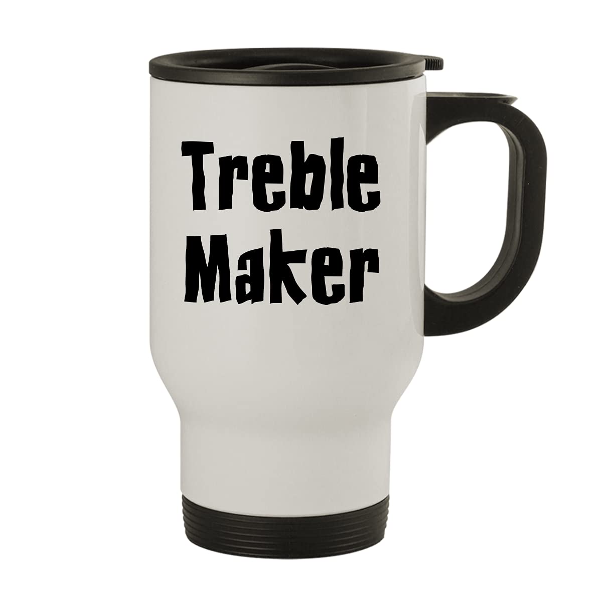 Treble Maker - 14oz Insulated Stainless Steel Travel Mug with Lid, White - Perfect for Coffee, Tea & Hot Drinks On The Go