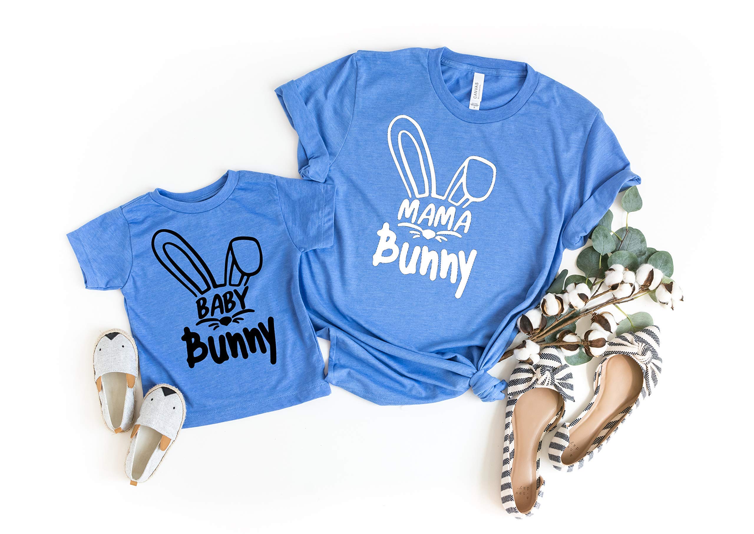 Mommy and Me Easter Matching Outfits - Bunny Shirts for Women & Girls | Family Easter Shirts for Women, Kids & Girls | Perfect for Easter Photos, Egg Hunts & Family Gatherings
