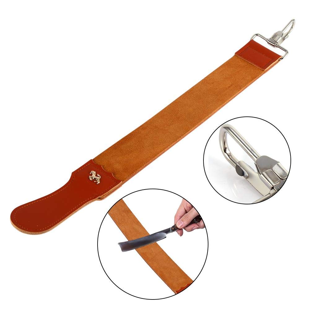 Premium Double-Sided Leather Shaving Strop for Straight Razors & Knives - Professional Barber Sharpening Belt for Razor & Folding Knife Maintenance - Perfect for Home Barbering, Grooming Kits & Knife Sharpening Stations