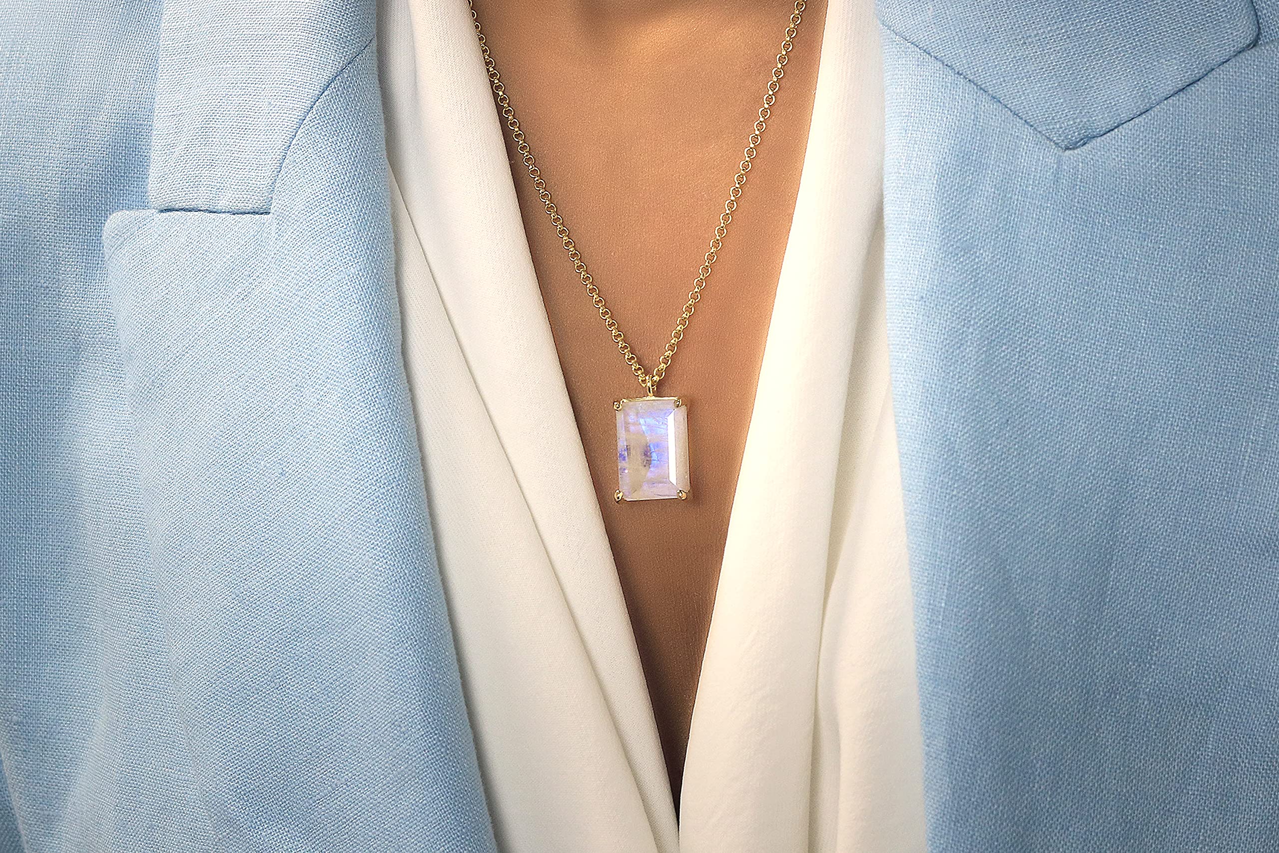Moonstone Necklace for Women - Elegant June Birthstone Jewelry - Handmade Pendant for Mom, Wife, Sister & Girlfriend - Perfect for Wedding, Anniversary, Prom & Holiday Gifts | Great for Date Nights, Office Wear & Special Occasions