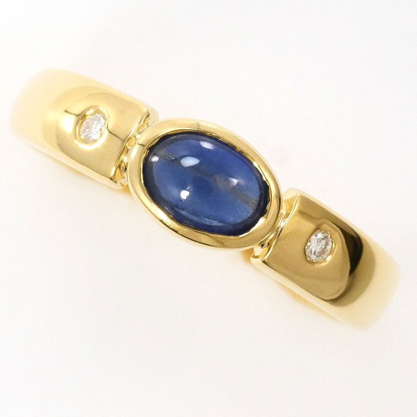 18K Yellow Gold Sapphire and Diamond Ring for Women - Elegant Blue Sapphire Engagement Wedding Band - Perfect for Proposals, Anniversaries, and Special Occasions