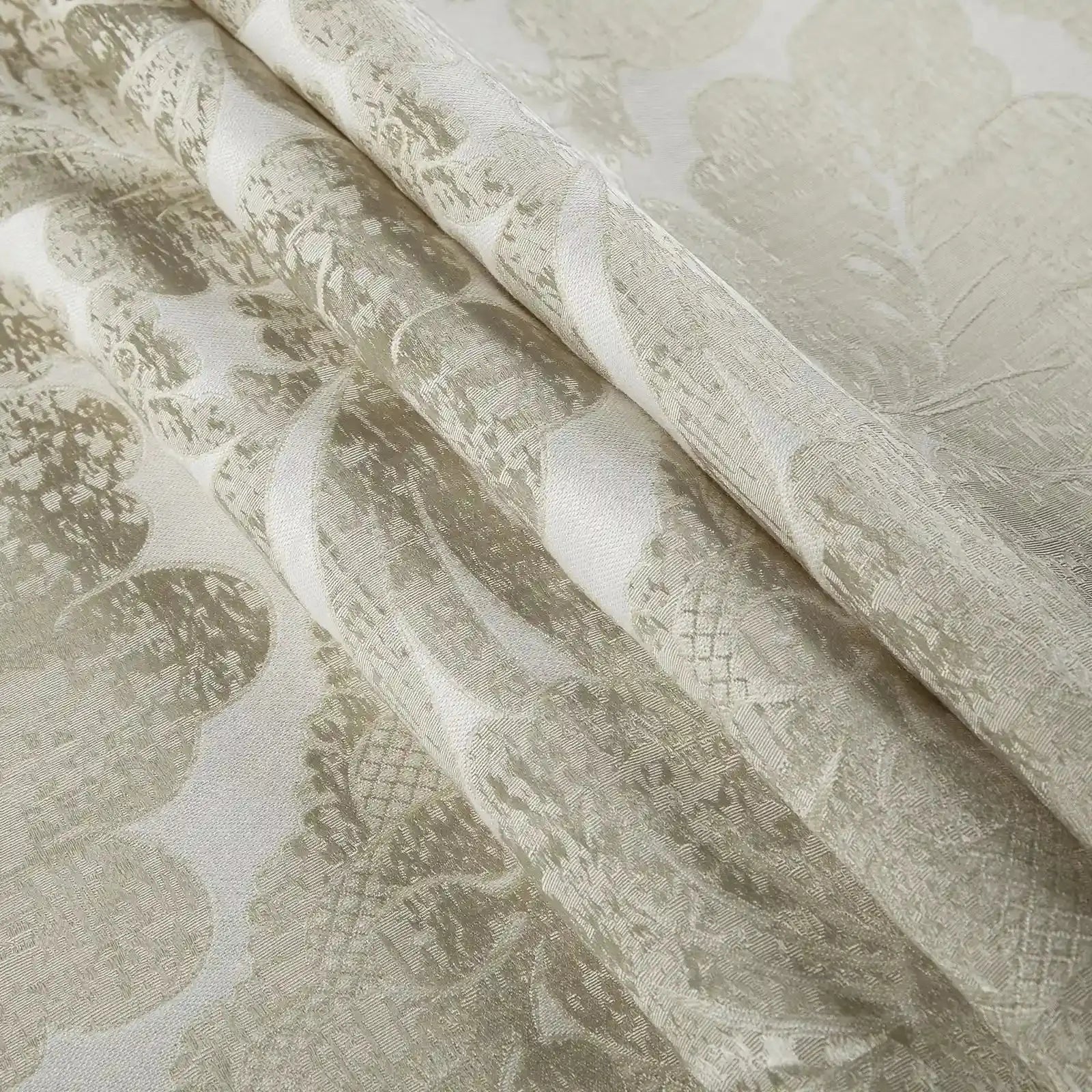 Lydia Plants Jacquard Curtain Pleated - Elegant Floral Print Blackout Drapes for Living Room, Bedroom & Nursery - Home Decor Window Treatments for Privacy & Light Control