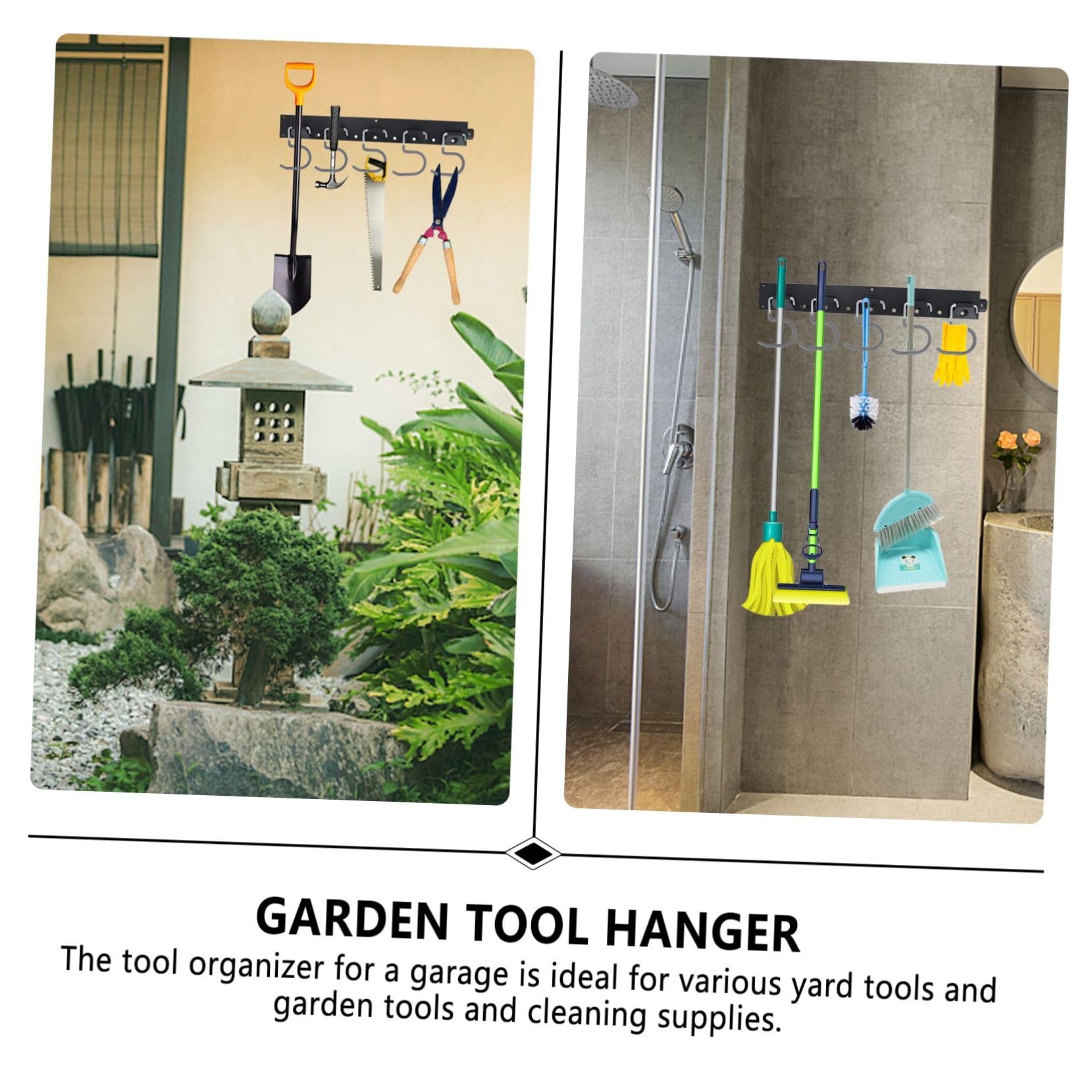 SOESFOUFU 5-Pack Garden Tool Hanger Set - Durable Metal & Plastic Wall Mount Organizer for Brooms, Mops & Yard Tools (Random Colors) - Perfect for Garage, Shed & Home Storage Organization