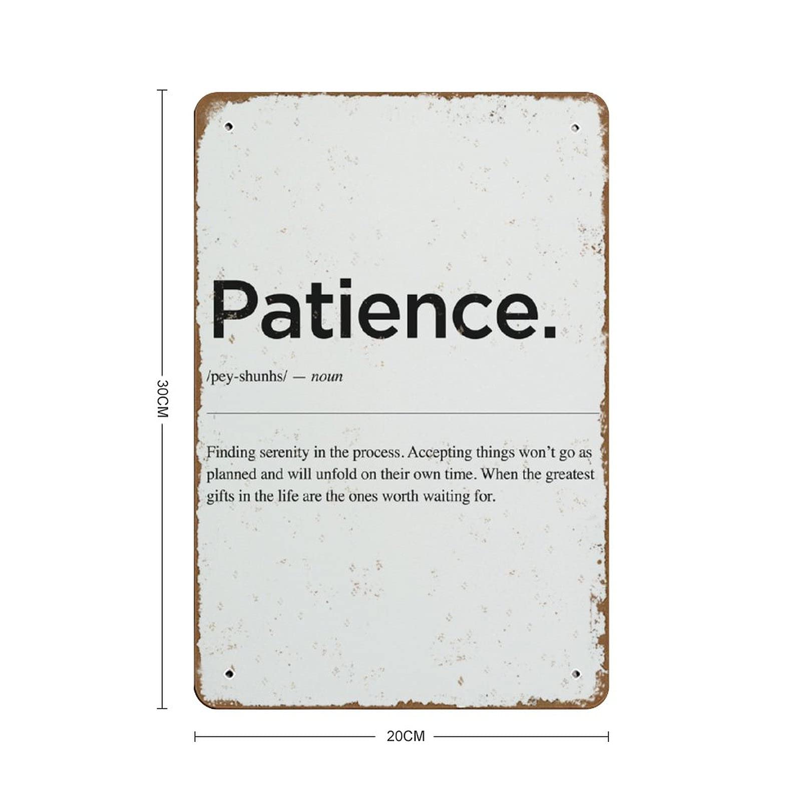 NOMELY Patience Definition Motivational Metal Sign - 8