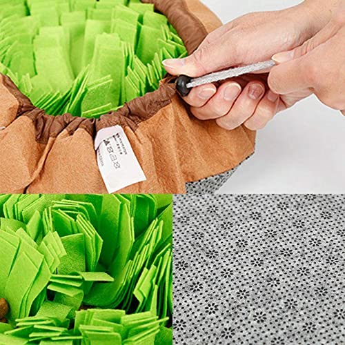 **Interactive Pet Snuffle Mat for Dogs & Cats - Slow Feeding Bowl Mat with Fun Game Design - Encourages Natural Foraging Skills & Reduces Boredom - Safe & Leak-Proof for Mess-Free Play (Brown-Green) - Perfect for Mealtime Enrichment & Mental Stimulation**