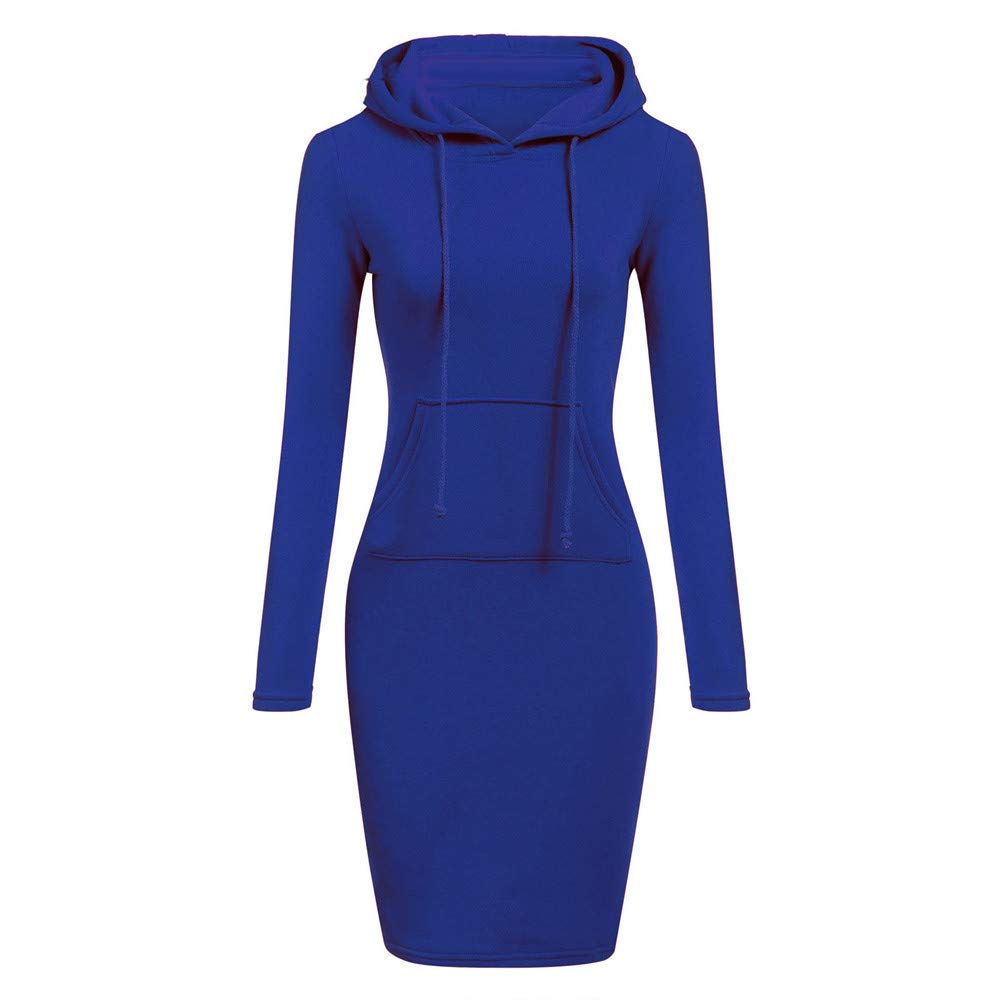 Vermers Women's Long Sleeve Hooded Sweatshirt Dress - Casual Solid Color Tunic Top with Pockets | Perfect for Fall Outfits, Loungewear & Street Style Fashion