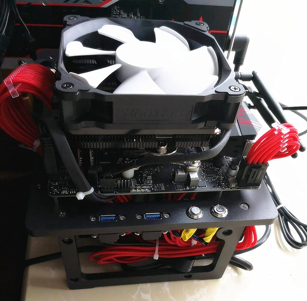 Open Air ITX PC Frame - Aluminum HTPC Case for Water Cooling & Overclocking, DIY Test Bench with Graphics Card Support | Perfect for Gaming Rigs & Custom PC Builds