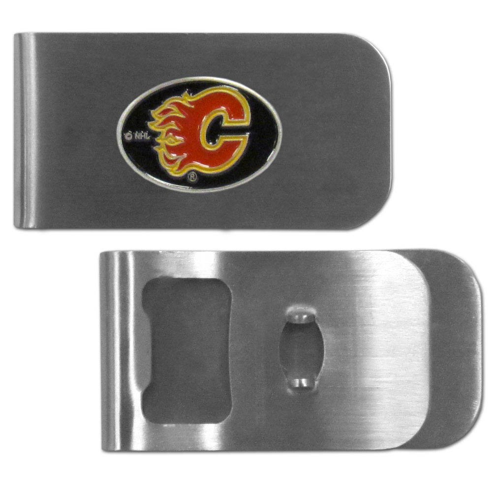 NHL Team Logo Bottle Opener & Money Clip - Premium Stainless Steel Sports Fan Gift for Beer Lovers, Game Day Accessories & Bar Essentials