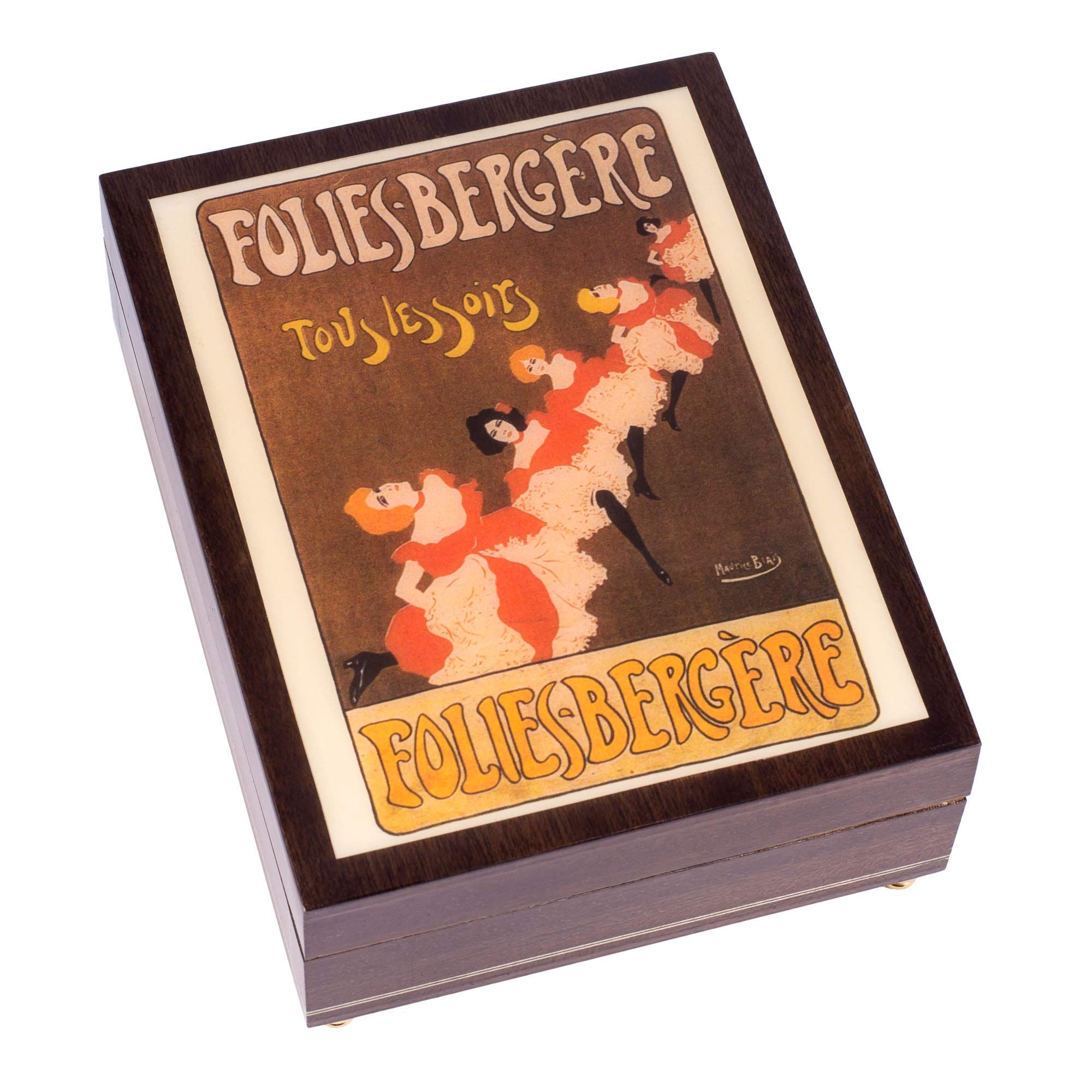 Vintage Splendid Folies Bergère Music Jewelry Box - Plays French Can-Can Song | Perfect for Home Décor, Gift Giving & Collectible Display