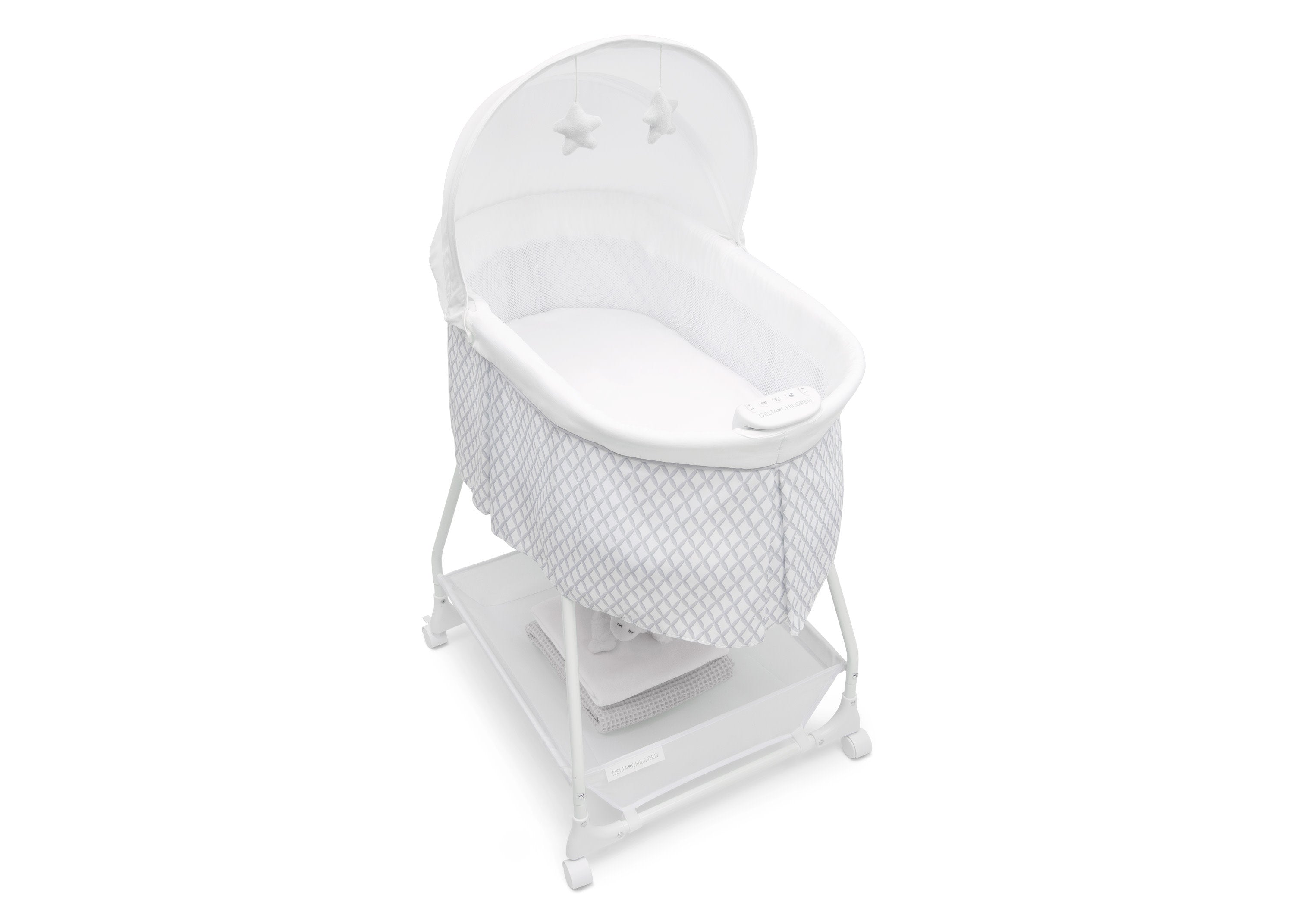 Premium Deluxe Soothing Dreams Bassinet - Ultra Soft Baby Crib with Gentle Rocking Motion & Night Light - Perfect for Nursery, Bedroom Co-Sleeping & Newborn Naptime