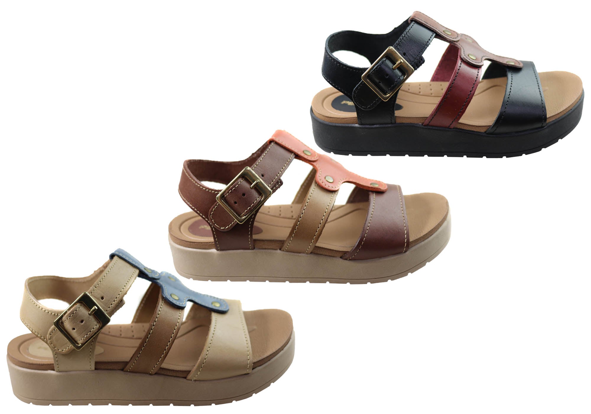 Atlas Women's Comfortable Leather Sandals - Handmade in Brazil - Perfect for Beach, Vacation & Summer Outfits