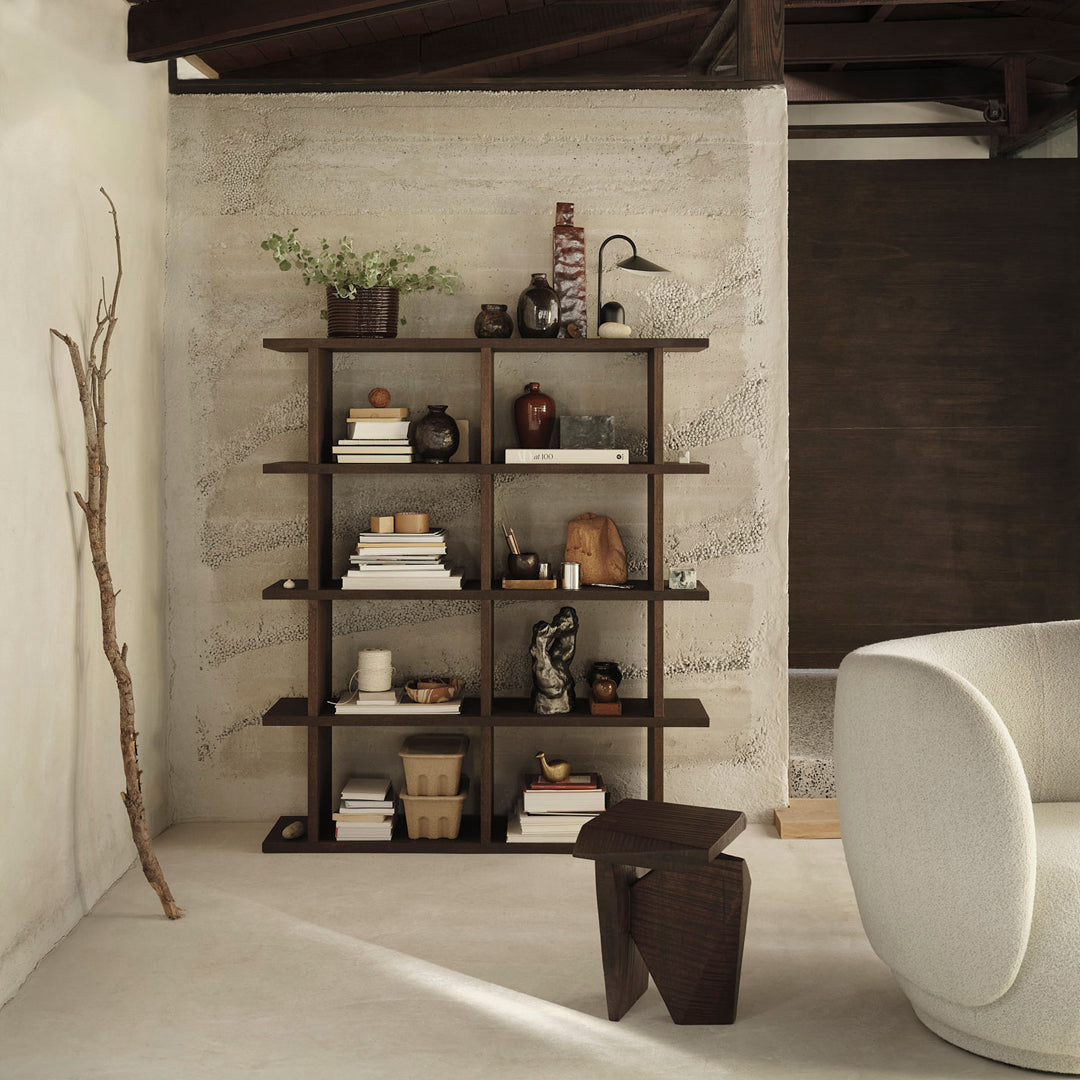 Ferm Living Kona Bookcase - Modern Wooden Bookshelf for Home & Office - Stylish Storage Solution for Books, Decor & Essentials