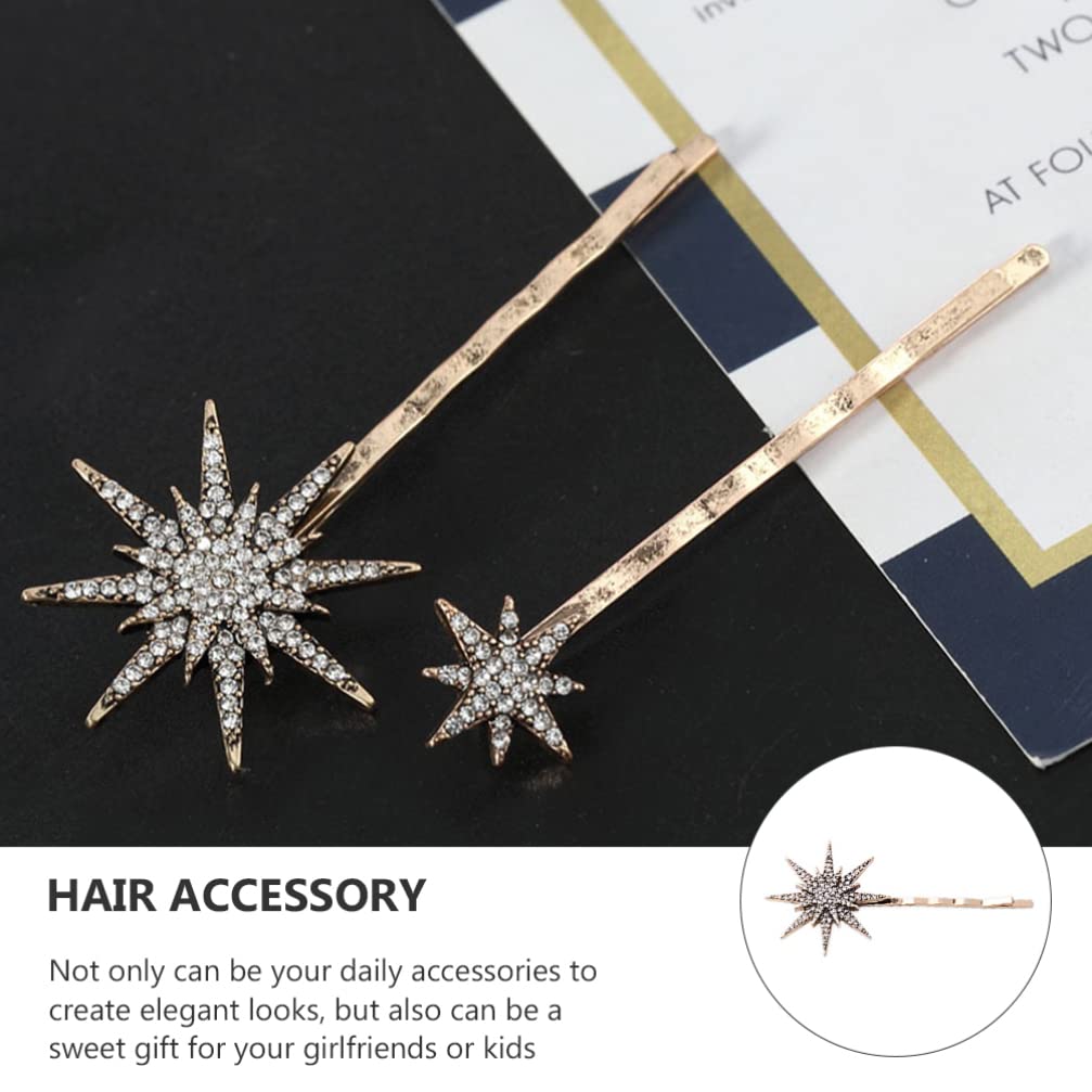 3pcs Star Moon Rhinestone Hair Clips for Women & Girls - Elegant Hair Accessories for Parties, Weddings, and Everyday Wear