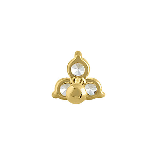 14K Solid Yellow Gold Triangle CZ Nose Stud - Hypoallergenic Nose Ring for Sensitive Skin | Perfect for Everyday Wear, Parties & Special Occasions