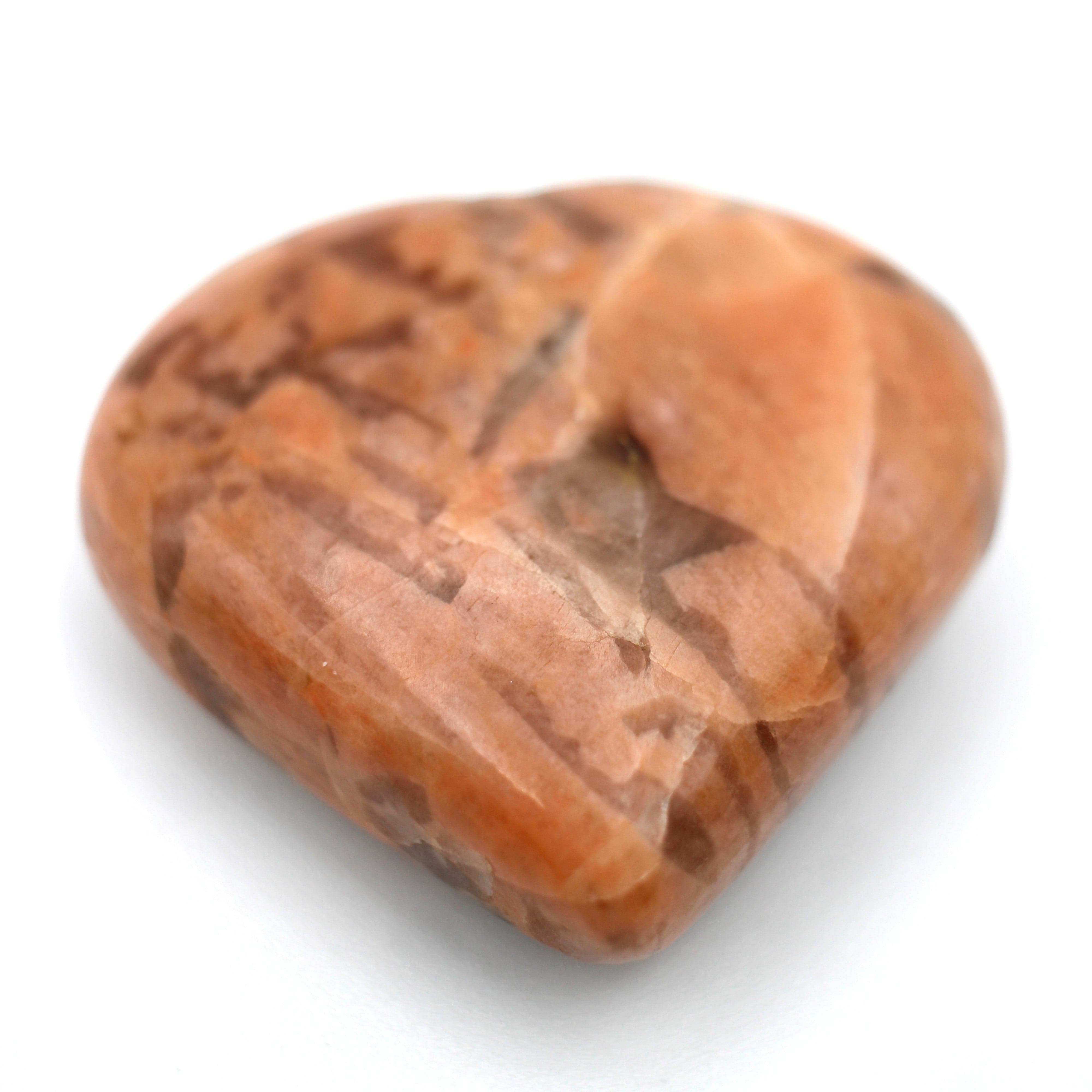 Natural Canadian Peach Moonstone Heart Carving - Healing Crystal for Love & Emotional Balance - Perfect for Jewelry Making, Meditation & Spiritual Gifts