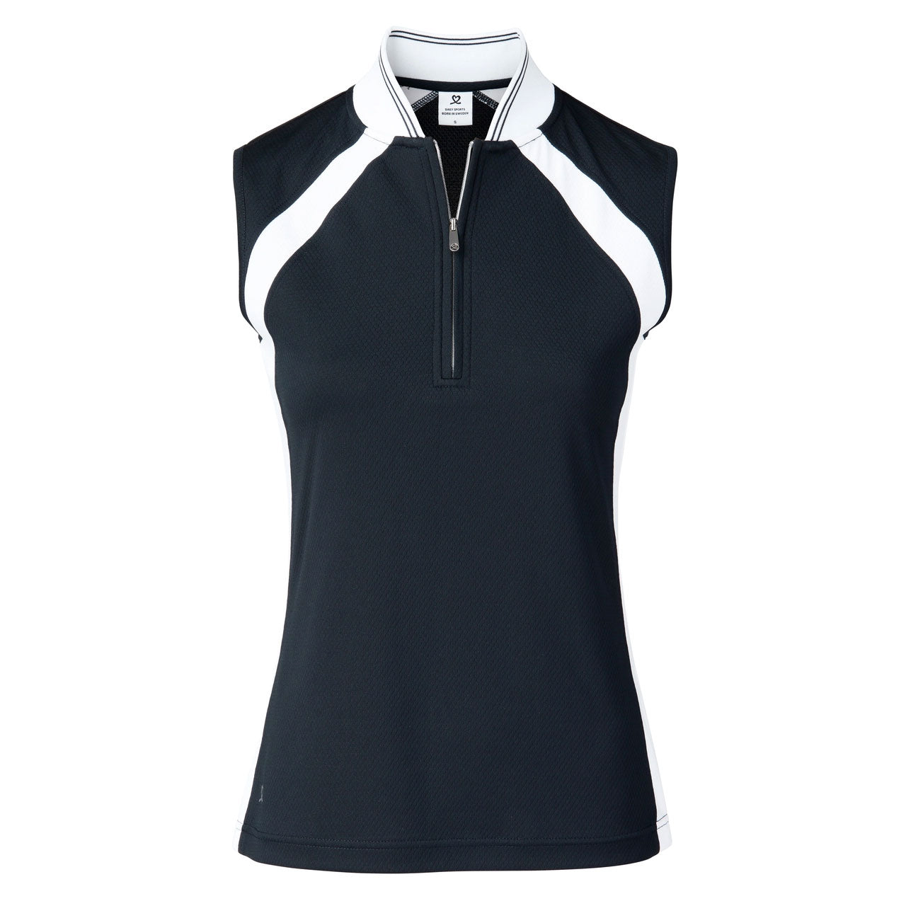 Women's Sleeveless Golf Polo Shirt - Breathable Moisture-Wicking Athletic Top for Golf, Tennis & Outdoor Sports - Carole Navy Blue Performance Wear