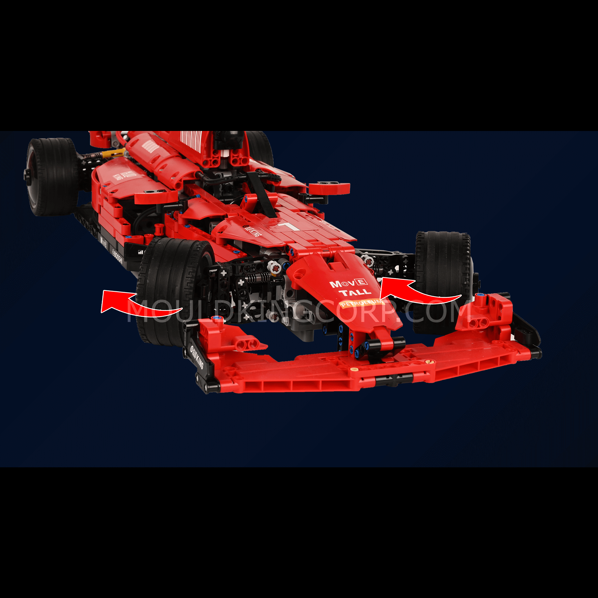 MOULD KING 18024A/B RC Formula Race Car Building Set - 1,065 PCS STEM Toy for Kids & Adults | Remote Control Racing Car for Indoor & Outdoor Play
