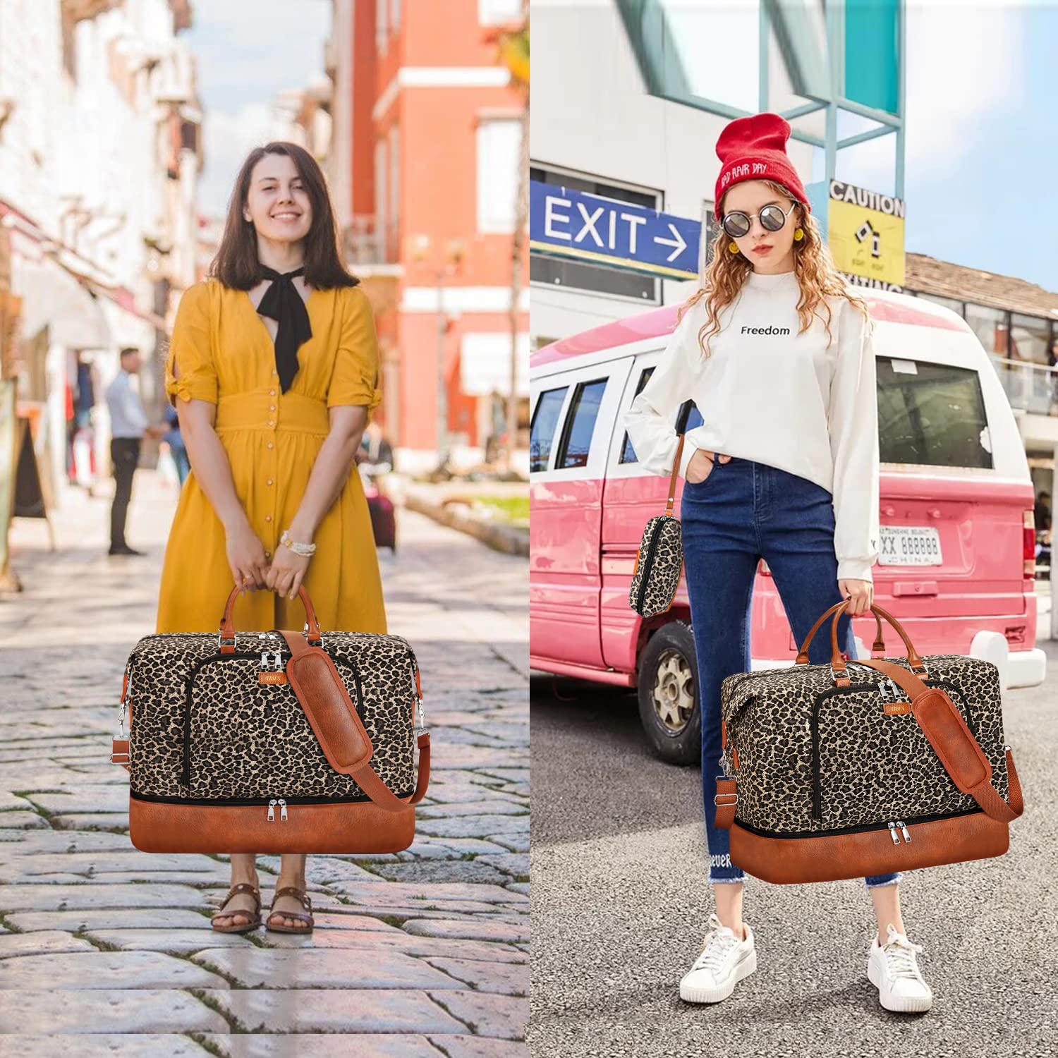 Stylish Women's Travel Weekender Bag with Shoe Compartment - Large 21
