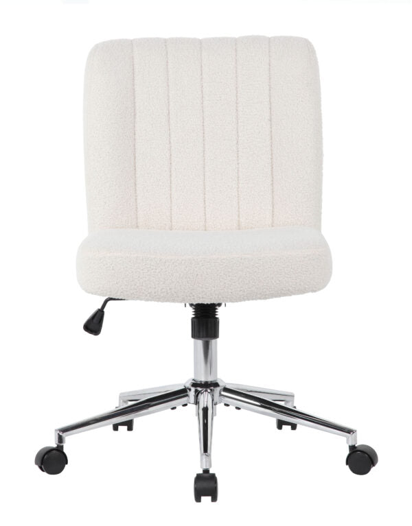 Ergonomic Boss Armless Task Chair - Adjustable Height Office Chair for Home & Workspace - Comfortable Mesh Back Support for Long Hours Sitting