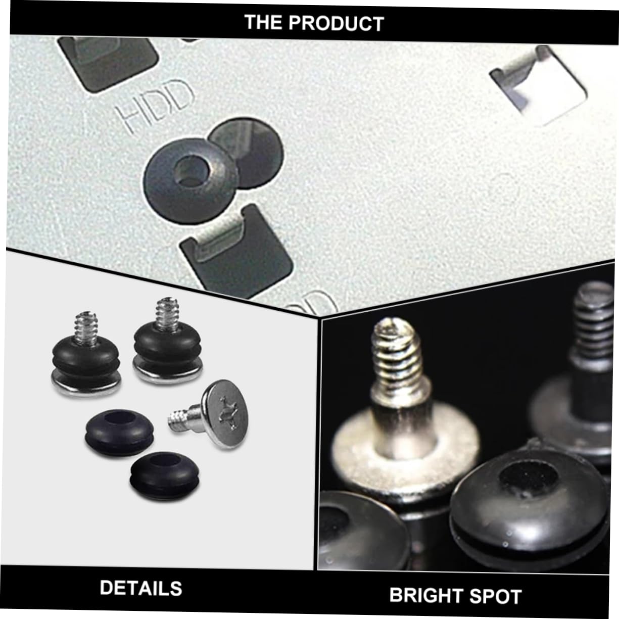 Homoyoyo 20pcs Hard Drive Screws - Replacement Screws for Motherboard, Computer Case & Laptop - Metal Rubber Mounting Kit - Perfect for PC Building, Repair and Upgrades