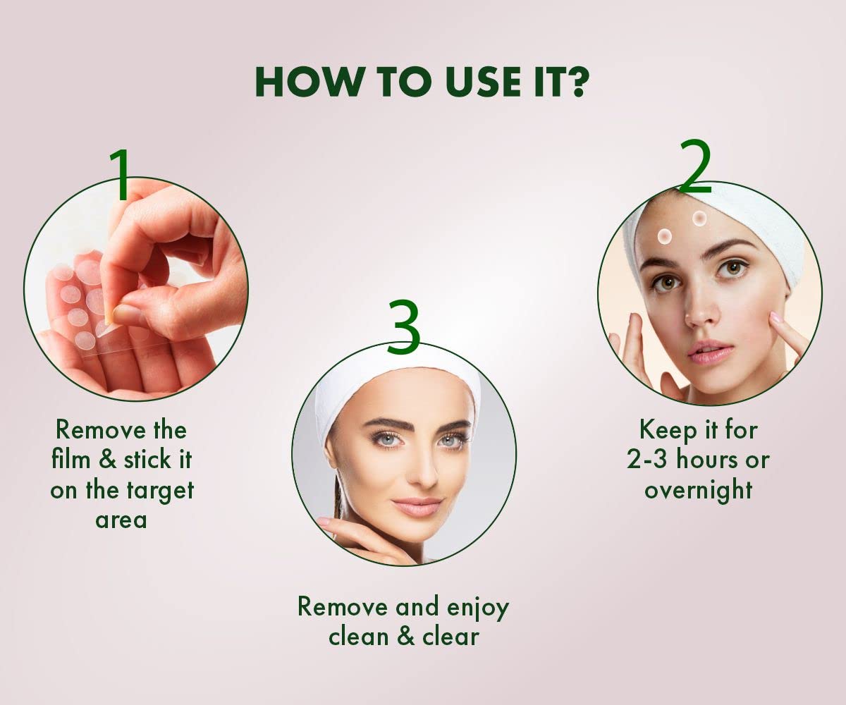 Urban Yog Acne Pimple Patch - Invisible Hydrocolloid Facial Stickers for Acne Treatment (36 Circular Dots) | Perfect for Overnight Spot Treatment & Daily Blemish Cover