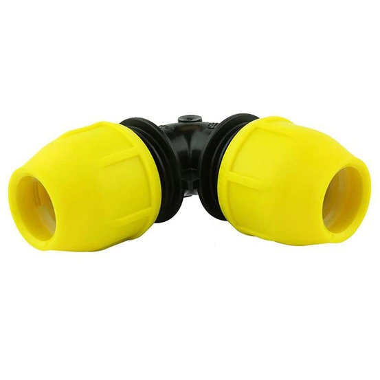 3/4 Inch IPS Underground Yellow Poly Gas Pipe 90 Degree Elbow - Home Flex 18406007 - Durable Gas Line Fitting for Residential & Commercial Gas Supply Systems