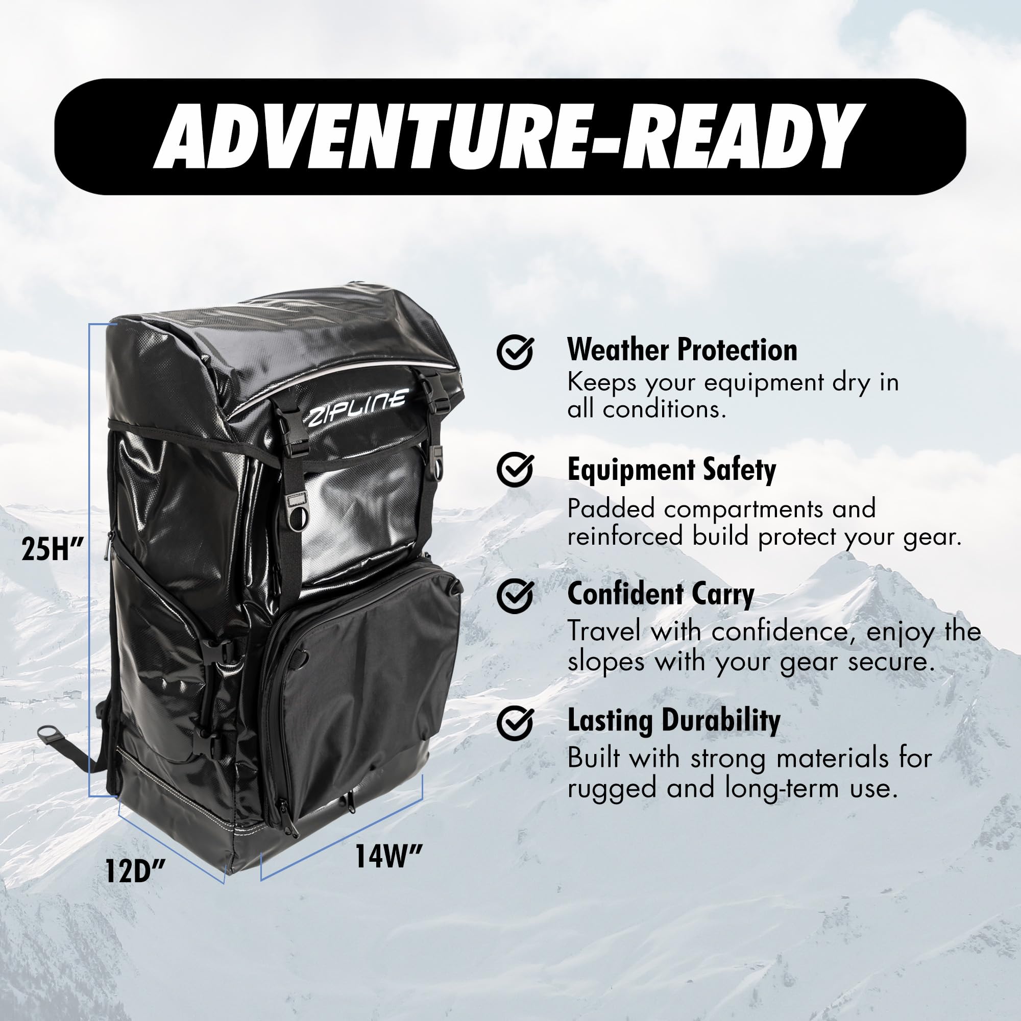 **Zipline World Cup Ski Boot Backpack – Professional Snowboard Gear Bag for Air Travel – Waterproof Ski & Snowboard Accessories Storage – Ideal for Olympians & Athletes – Perfect for Ski Trips, Snowboarding & Winter Travel**