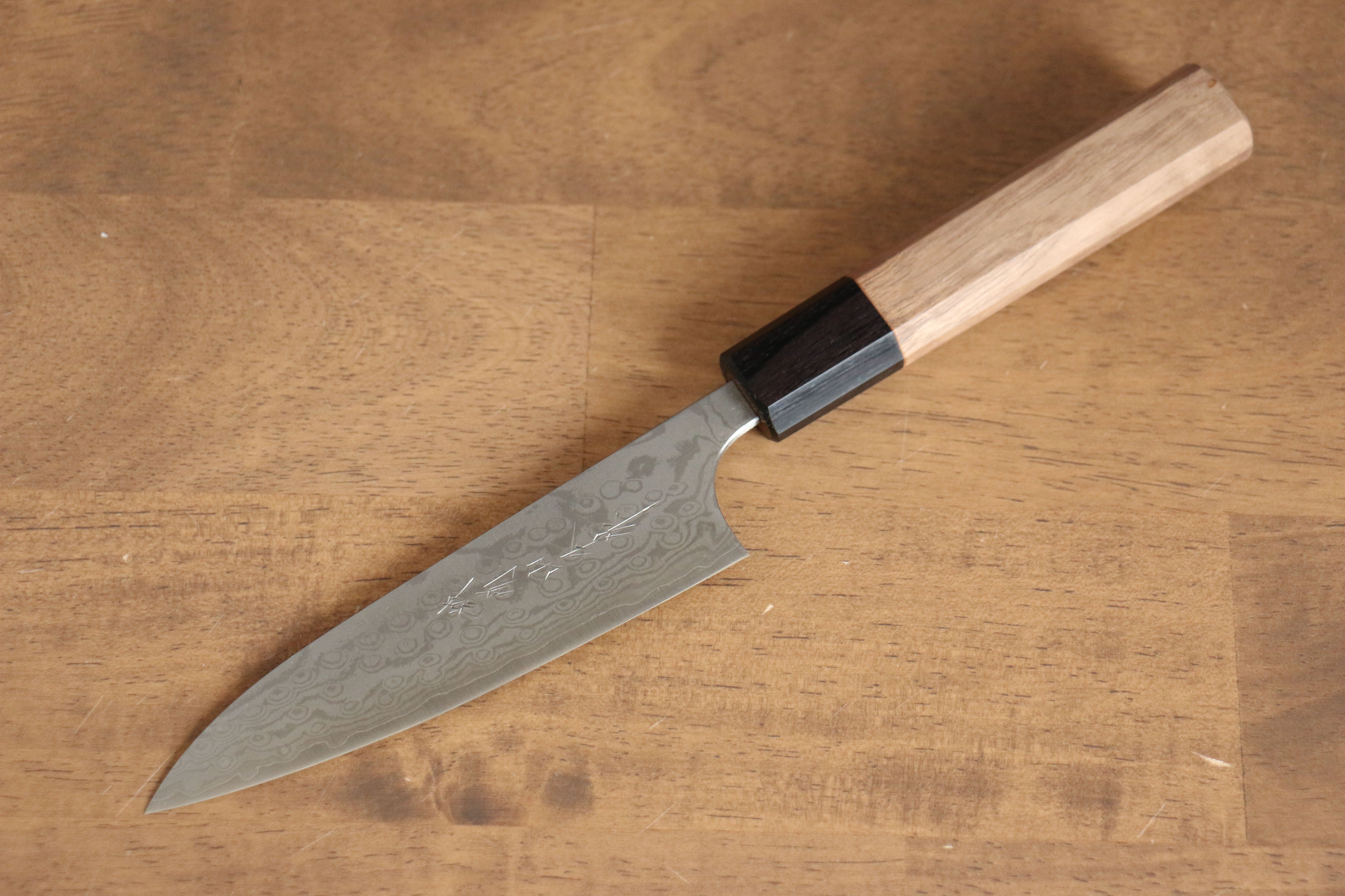 Nao Yamamoto VG10 Damascus Petty Utility Knife 120mm with Walnut Handle - Perfect for Slicing, Peeling & Precision Kitchen Tasks