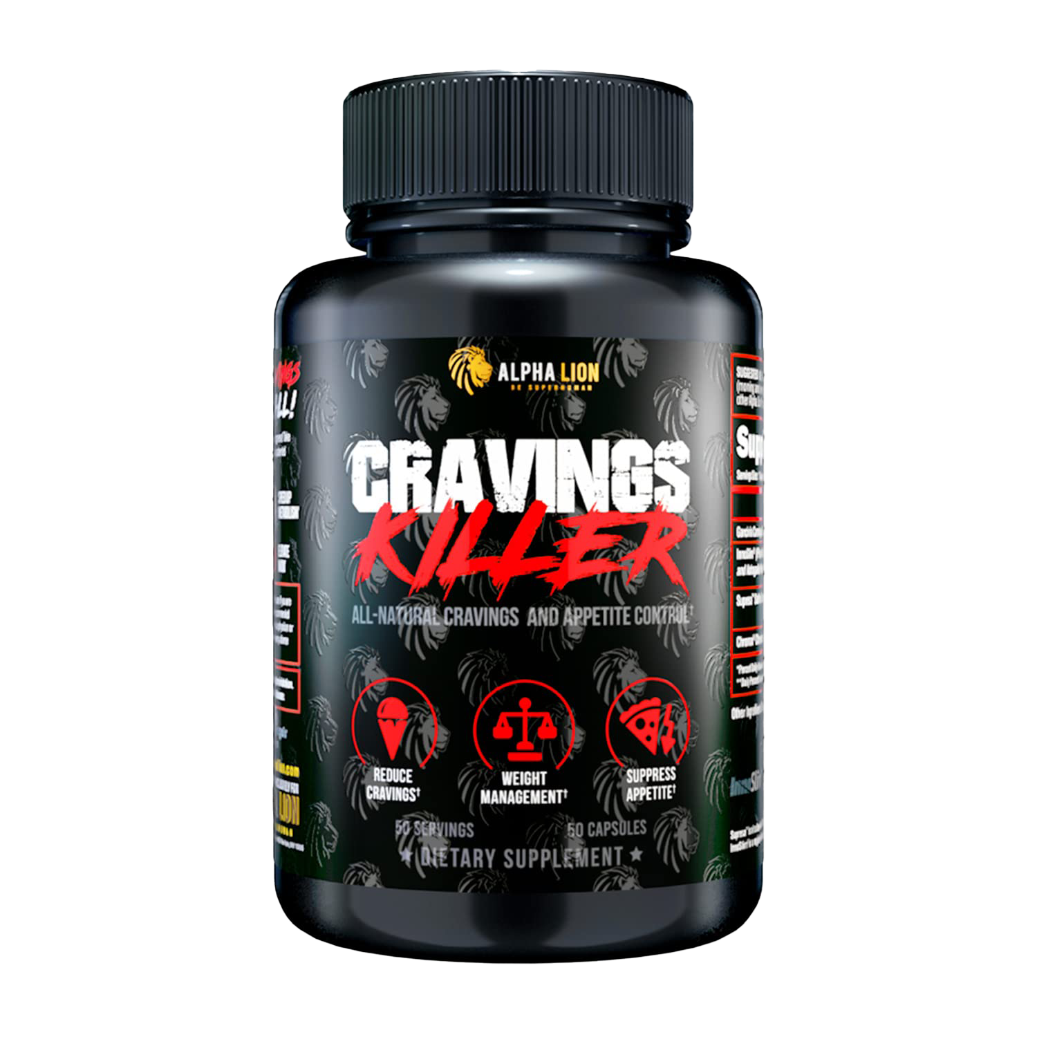 Alpha Lion SuperHuman Cravings Killer 50 Caps - Appetite Suppressant & Weight Management Supplement for Men & Women - Perfect for Dieting, Fitness Goals, and Healthy Lifestyle