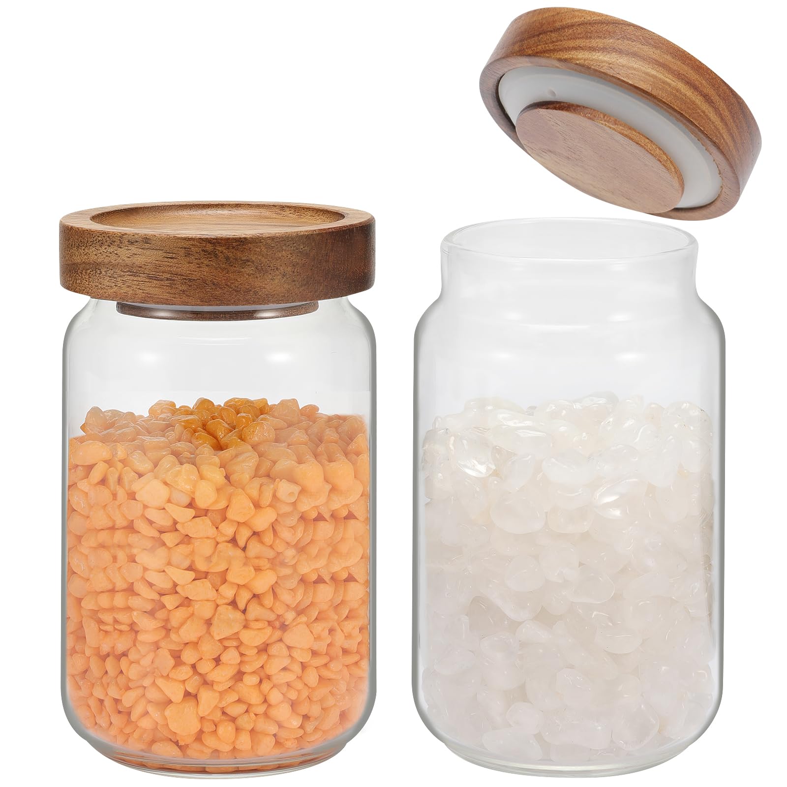 2-Pack Small Glass Jars with Lids - 6.7oz (200ml) Borosilicate Glass Containers for Spices, Nuts, Pasta, Sugar, Candy & Tea - Airtight Mini Storage Bottles for Kitchen, Pantry & DIY Crafts