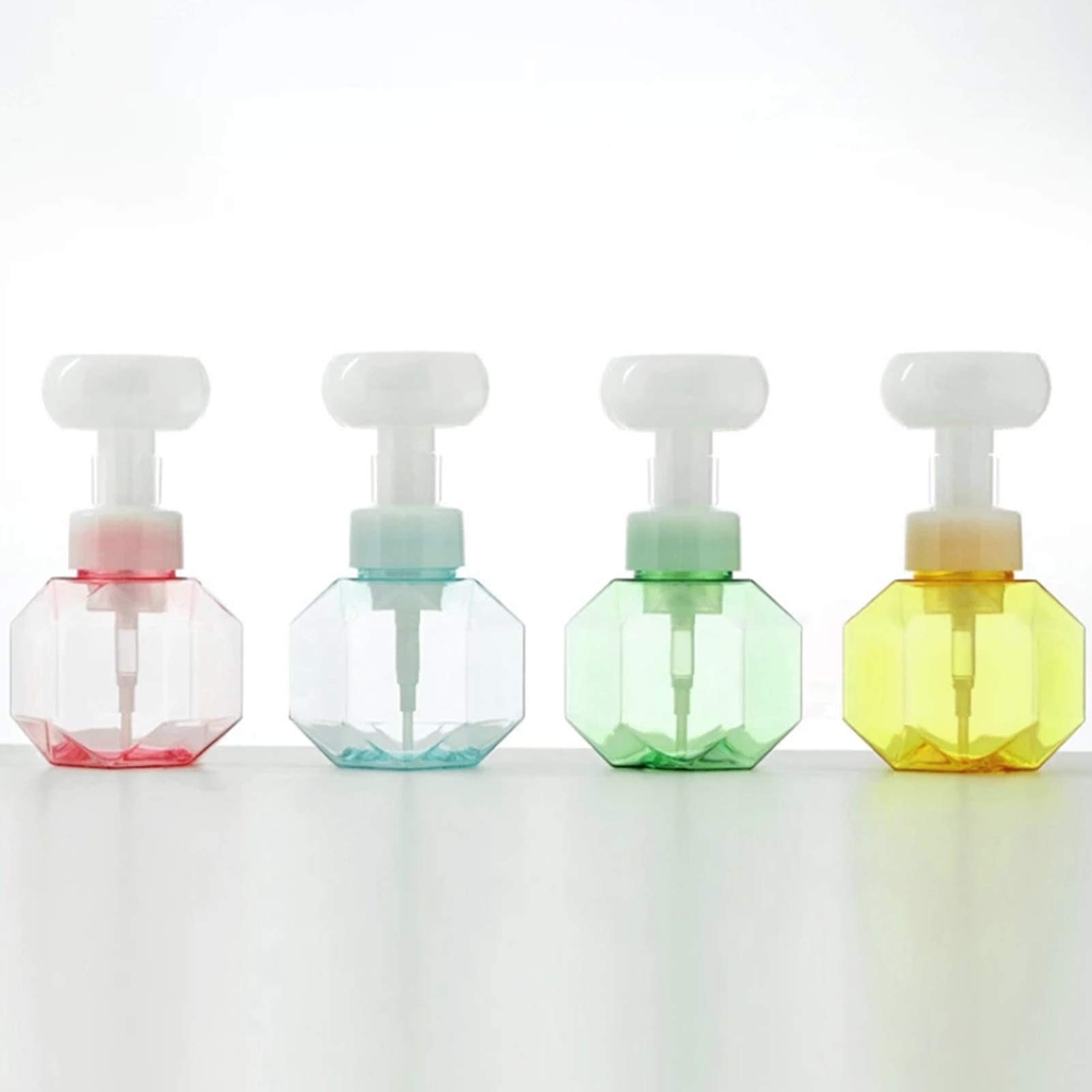 300ml Refillable Foaming Bottle - Mini Flower-Shaped Recyclable Hand Soap & Shower Gel Dispenser for Bathroom, Kitchen & Travel | Eco-Friendly Cosmetic Container