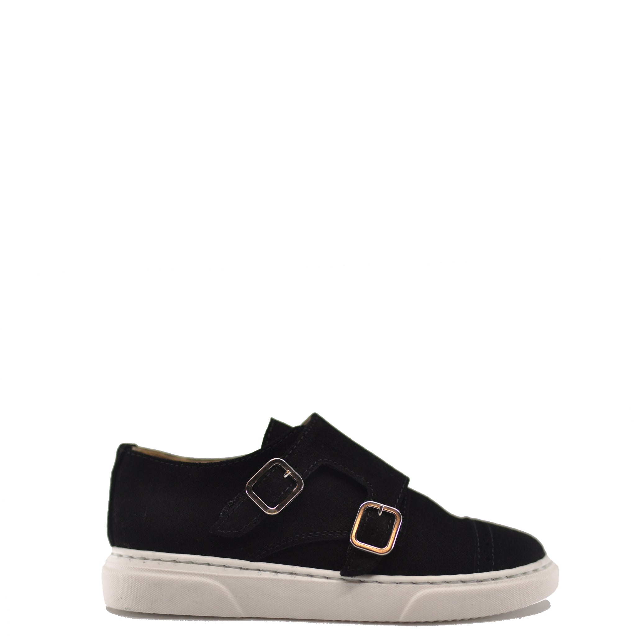 Premium Black Suede Double Monk Strap Dress Sneakers for Men - Comfortable Business Casual Shoes for Office, Wedding & Formal Occasions