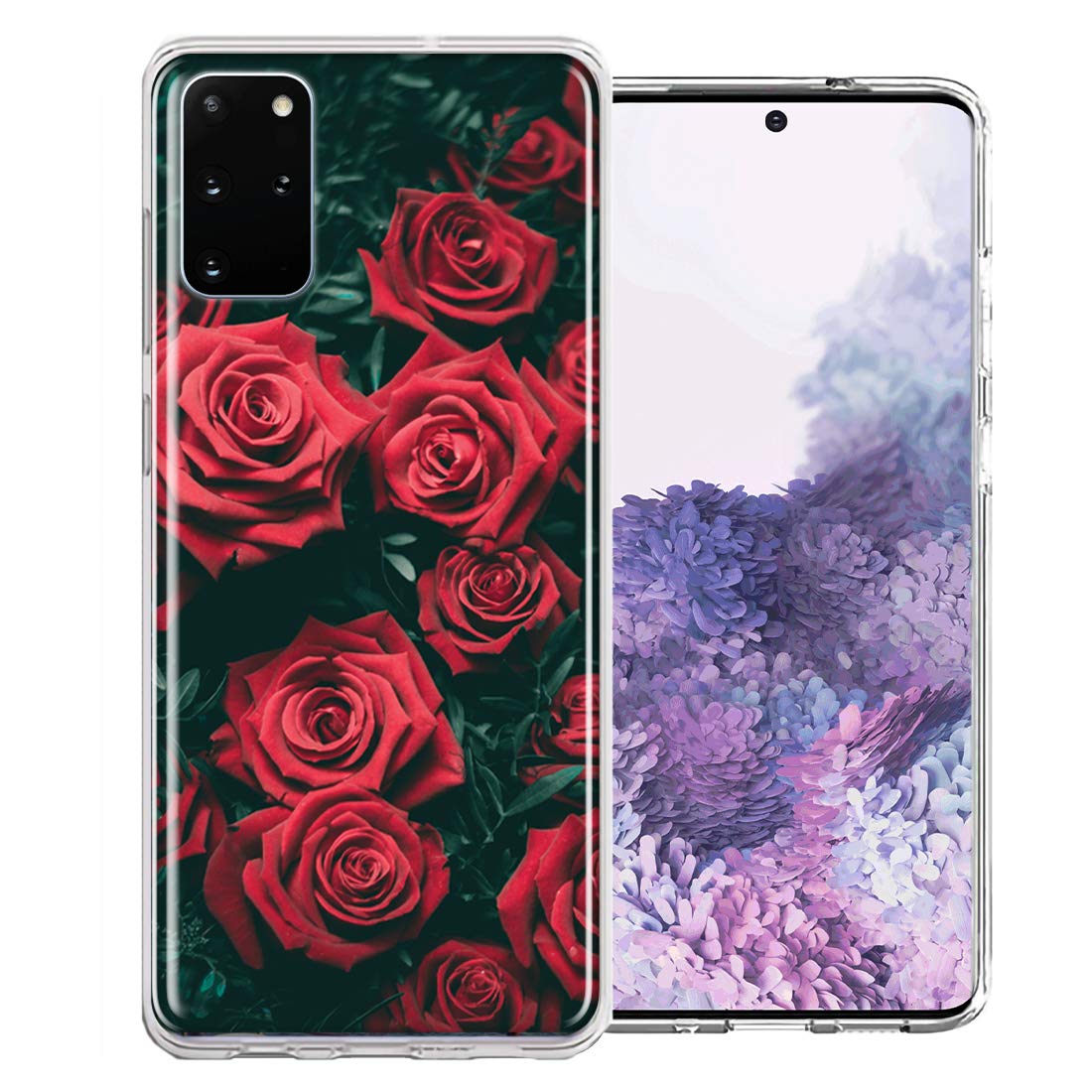 Samsung Galaxy S20 Plus Phone Case - Red Roses Design Double Layer Protective Cover | Shockproof & Scratch Resistant | Perfect for Everyday Use, Travel & Outdoor Activities