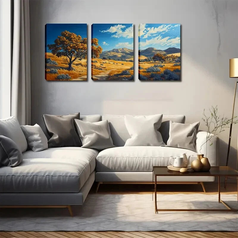 3-Piece Autumn Desert Mountain Wall Art Set - Framed Canvas Prints 40x60cm - High Quality Australian Made Wall Decor for Living Room, Bedroom & Office