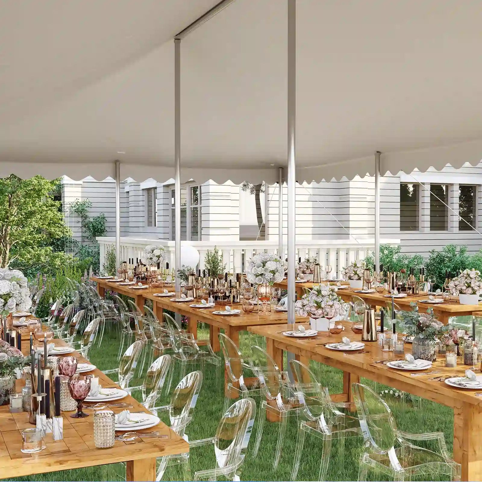 Quictent Heavy Duty Fire Retardant Pole Tent - Waterproof Outdoor Party Canopy for Weddings, Camping & Events