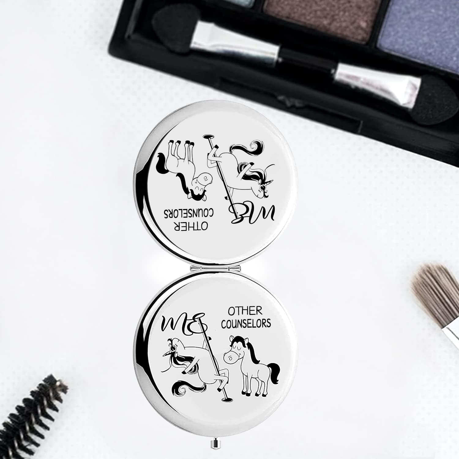 BoomBoomGifts Counselor Gifts for Women - Zipper Makeup Bag & Travel Toiletry Organizer with Mini Compact Mirror | Perfect Gift for Therapists, Social Workers & Mental Health Professionals | Great for Travel, Office & Daily Use