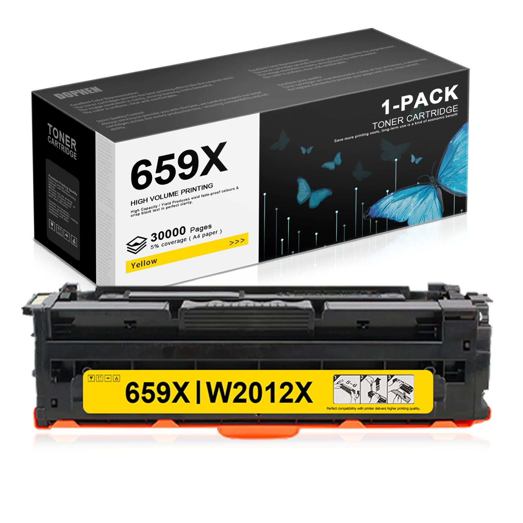 High Yield Yellow Toner Cartridge 659X for HP Printers - Office & Home Use