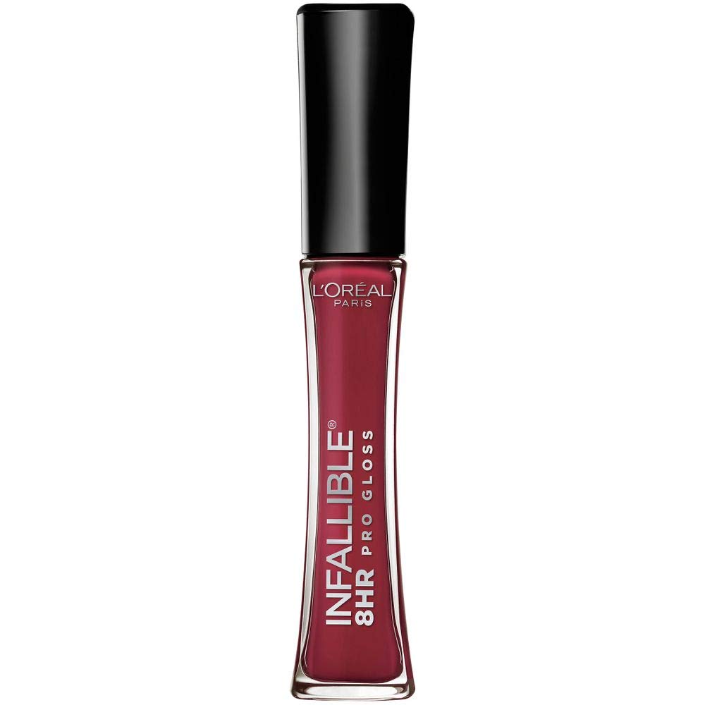 L'Oreal Paris Infallible 8 Hour Hydrating Lip Gloss - Glistening Berry (0.21 Fl Oz) | Long-Lasting Shine & Moisture for Everyday Wear, Date Night & Special Occasions