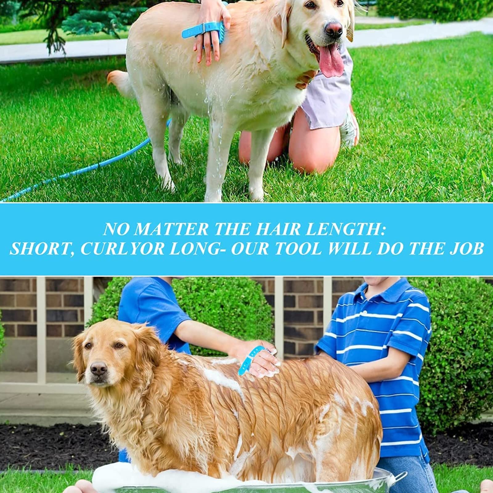 Dog Shower Attachment with Sprayer & Scrubber - All-in-One Pet Grooming Tool for Dogs & Cats | Indoor/Outdoor Bathing Accessory with 8-Ft Hose & Shower Adapters | Perfect for Home Bathing, Professional Grooming & Outdoor Cleaning