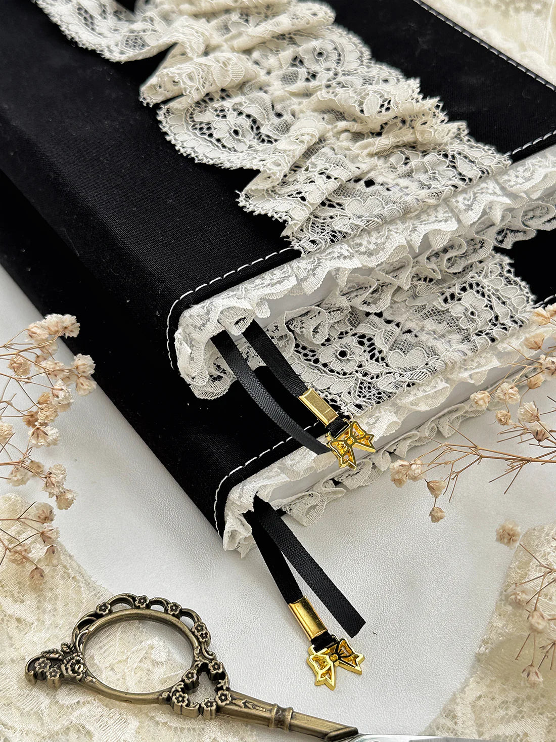 Black Lolita Style A5 Notebook - Cute Kawaii Journal for School, Work & Anime Fans - Perfect for Note Taking, Sketching & Gift Giving