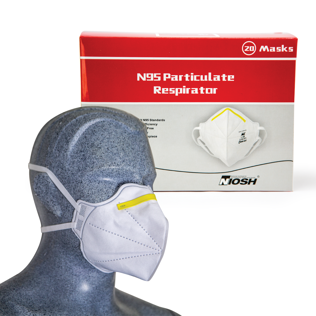 Harley N95 Respirator Mask - Box of 20 Disposable Face Masks with 5-Layer Protection for Dust, Pollen & Germs - Ideal for Construction, Healthcare & Daily Commuting