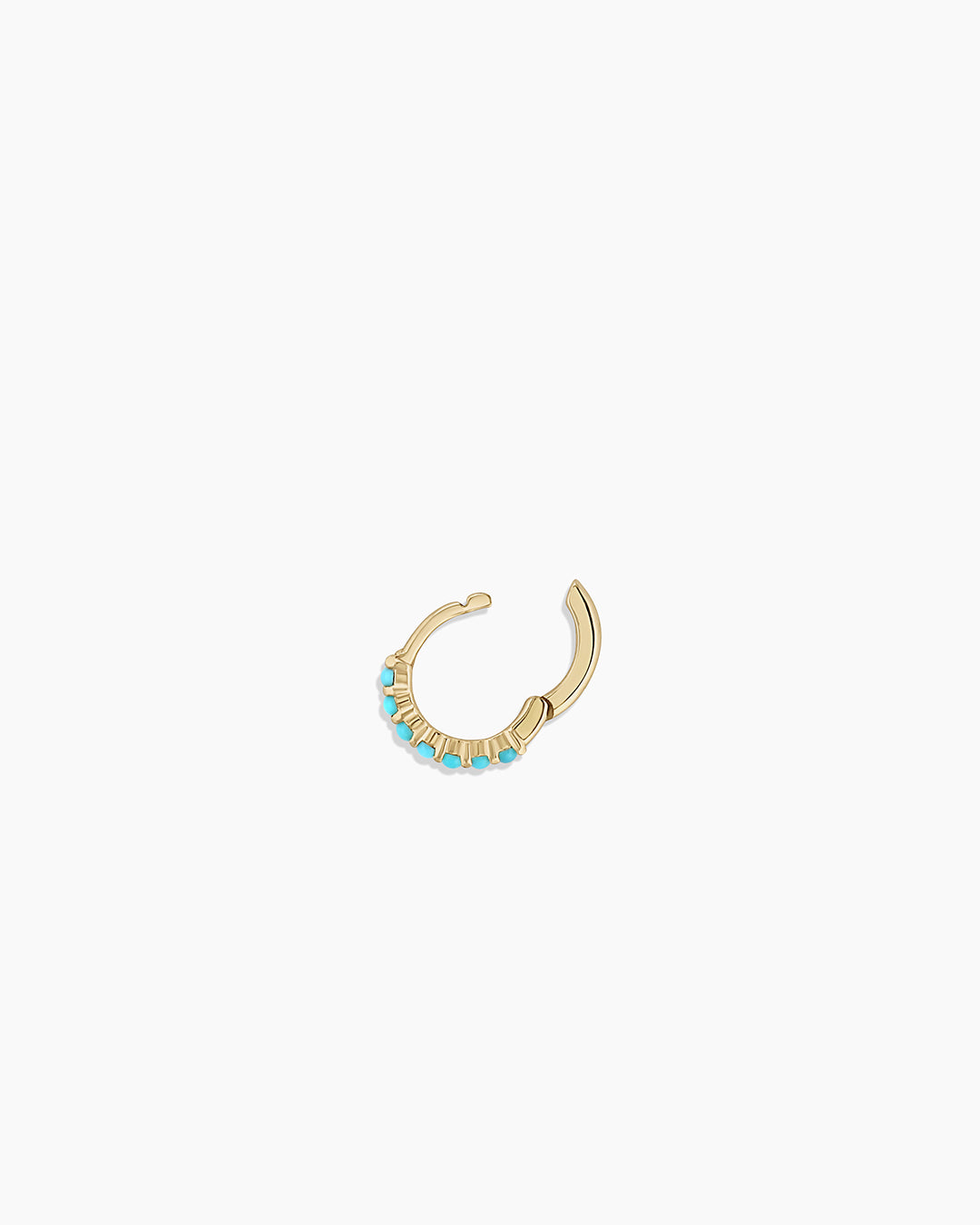 Turquoise Row Single Huggie Earrings - Minimalist Dainty Hoop Earrings for Women, Perfect for Everyday Wear & Gift Giving