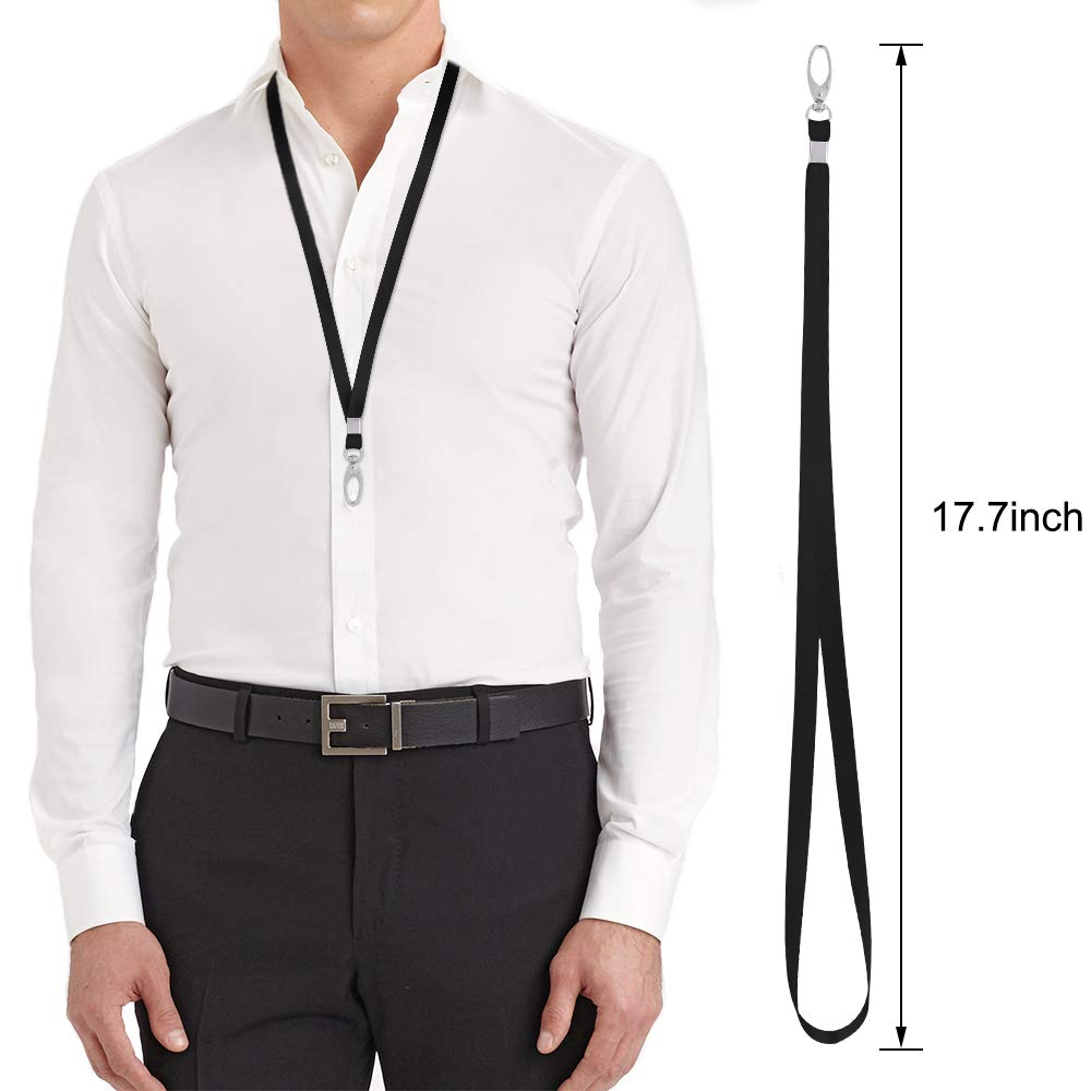 50 Pack Bulk Lanyards with Clips & Hook for ID Badges & Kids - School & Office Use