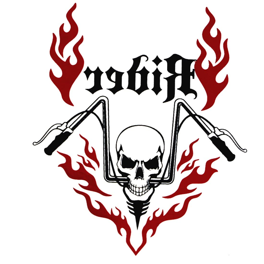 AFH Music Skull Waterproof Temporary Tattoos - Black & Red Body Art Stickers for Men & Women | Perfect for Concerts, Festivals & Costume Parties