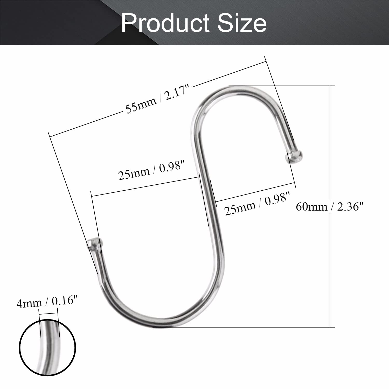 MroMax 5-Pack Silver S Hooks 2.17