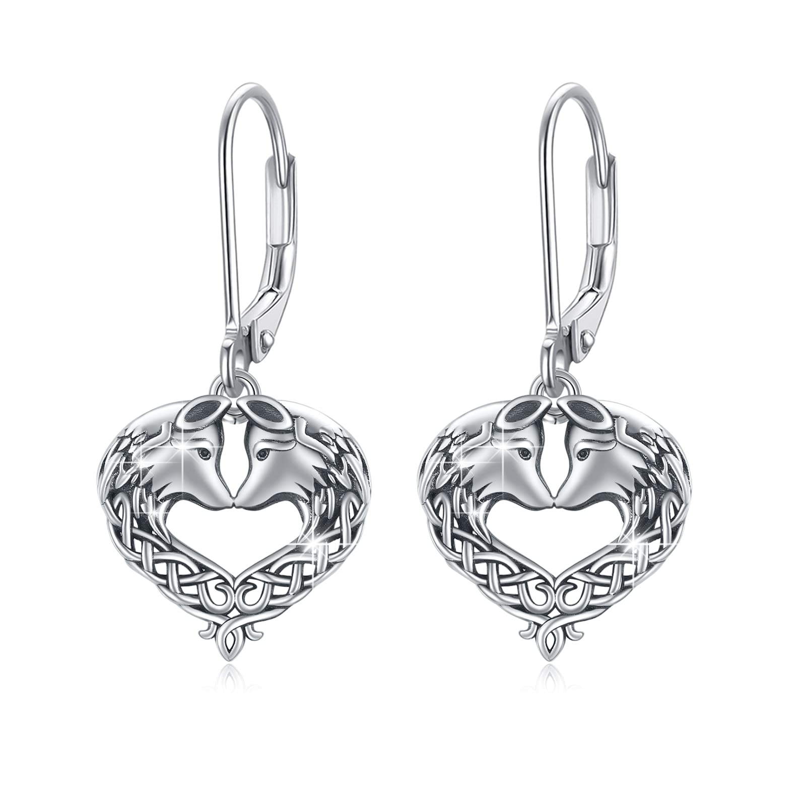 925 Sterling Silver Celtic Animal Earrings for Women - Dragon, Horse & Wolf Dangle Drop Earrings | Unique Handmade Jewelry Gifts for Her | Perfect for Parties, Weddings & Everyday Wear